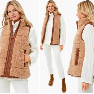 Tuckernuck Beckham Vest Camel Leather & Shearling